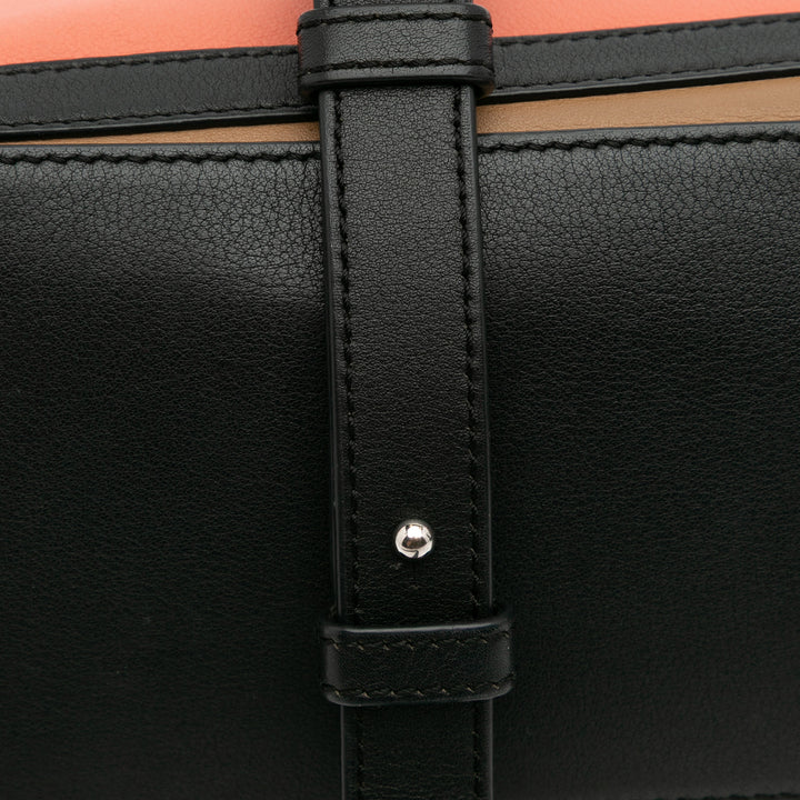 Small Calfskin Graphic Puzzle Satchel Brown - Gaby Paris