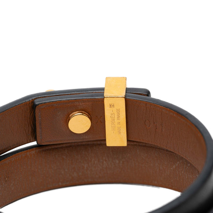 Hermès Dog Double Tour Bracelet Mini Cuir Swift