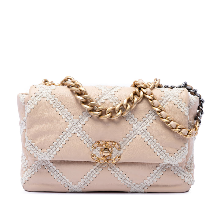 Chanel Large Crochet Cuir de veau 19 à rabat