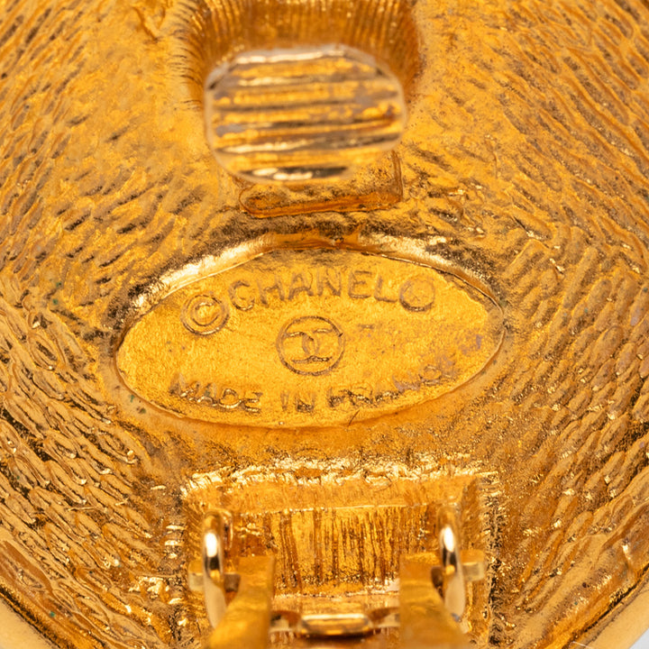 Chanel CC plaqué Diamond À clip Boucles d'oreilles Métal
