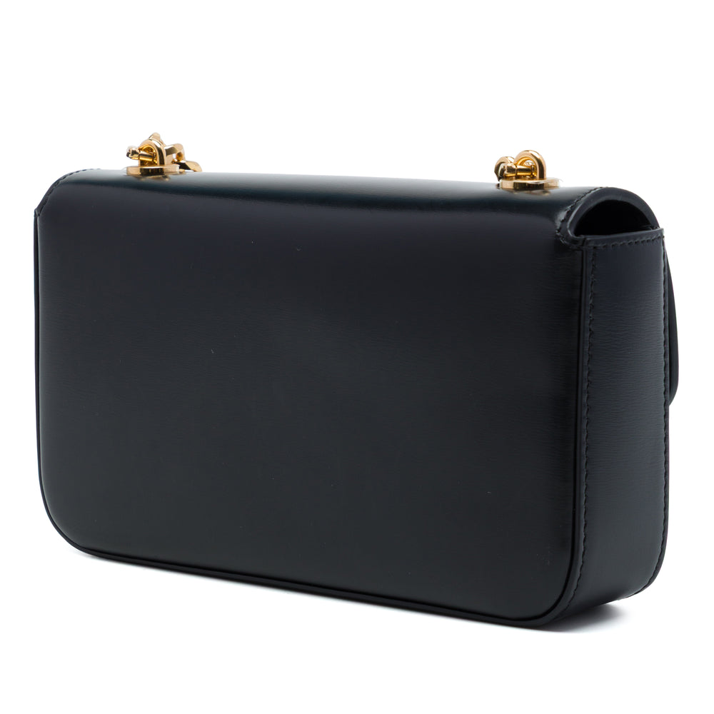 Celine Sac porté épaule Triomphe Chaîne Cuir de veau lisse Noir – vue 2 – GABY PARIS