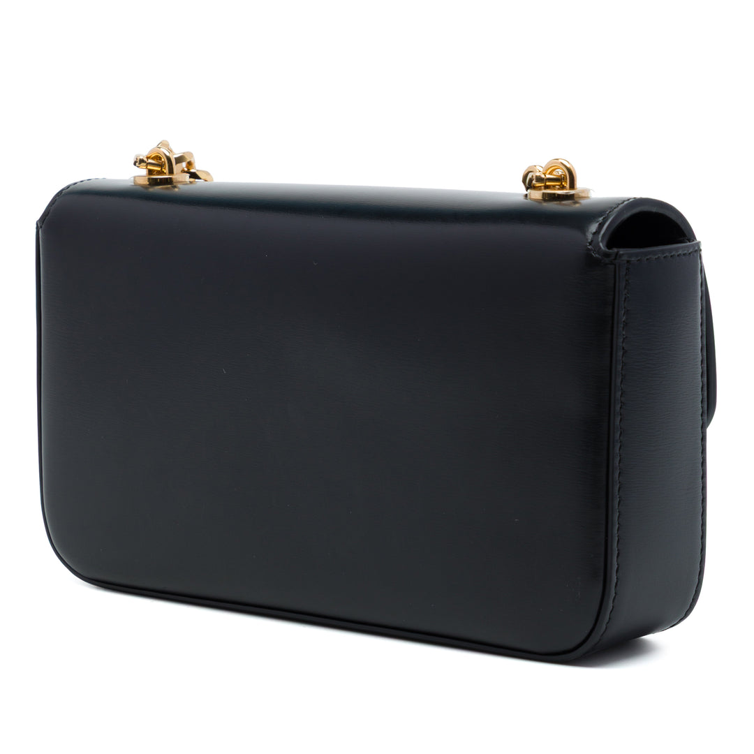 Celine Sac porté épaule Triomphe Chaîne Cuir de veau lisse Noir – vue 2 – GABY PARIS