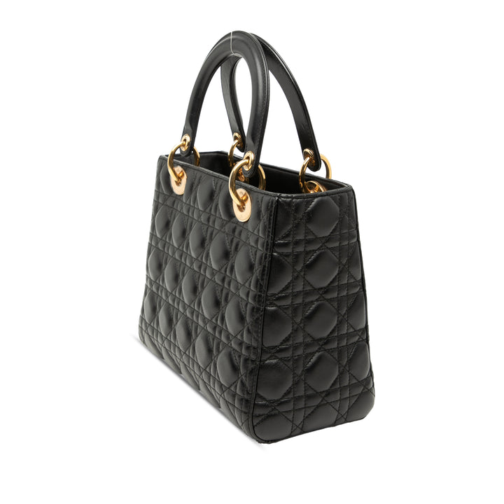 Dior Medium Cuir d’agneau Cannage Lady Dior