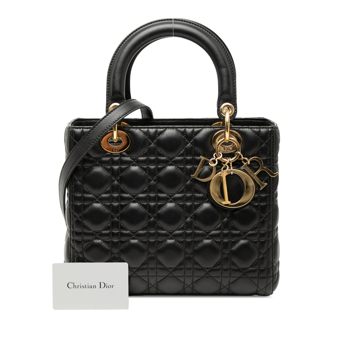 Dior Medium Cuir d’agneau Cannage Lady Dior