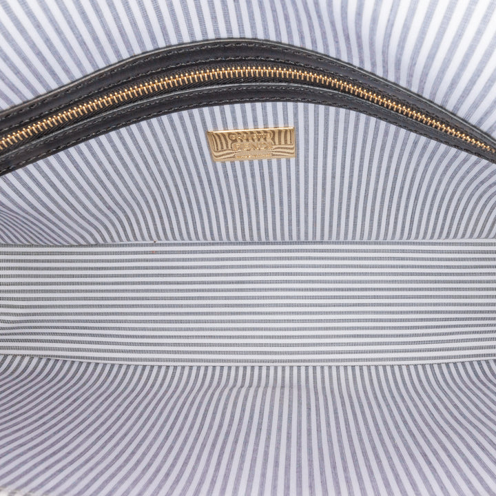 Striped Jersey Baguette Satchel White - Gaby Paris