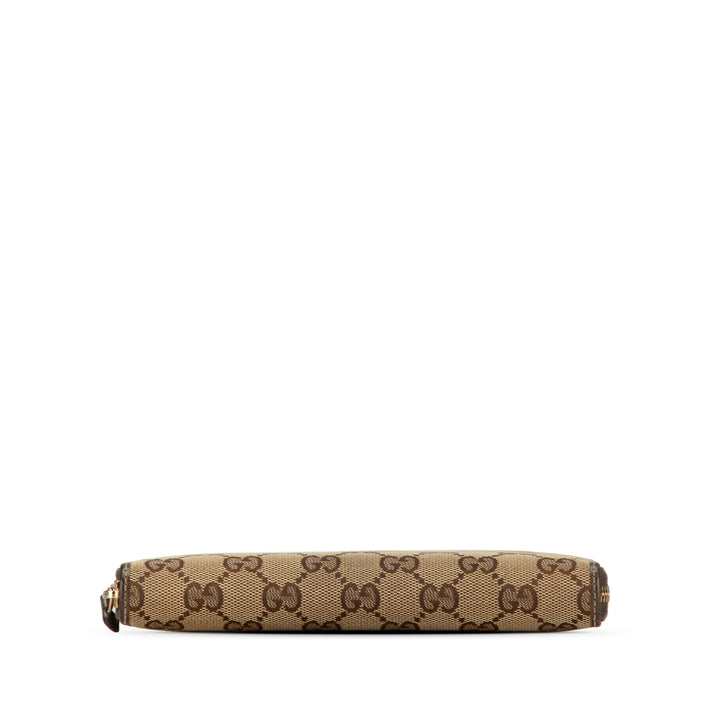 Gucci GG Canvas Zip Around Long Wallet Brown - GABY PARIS