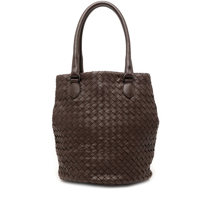Intrecciato Sac seau nappa Marron