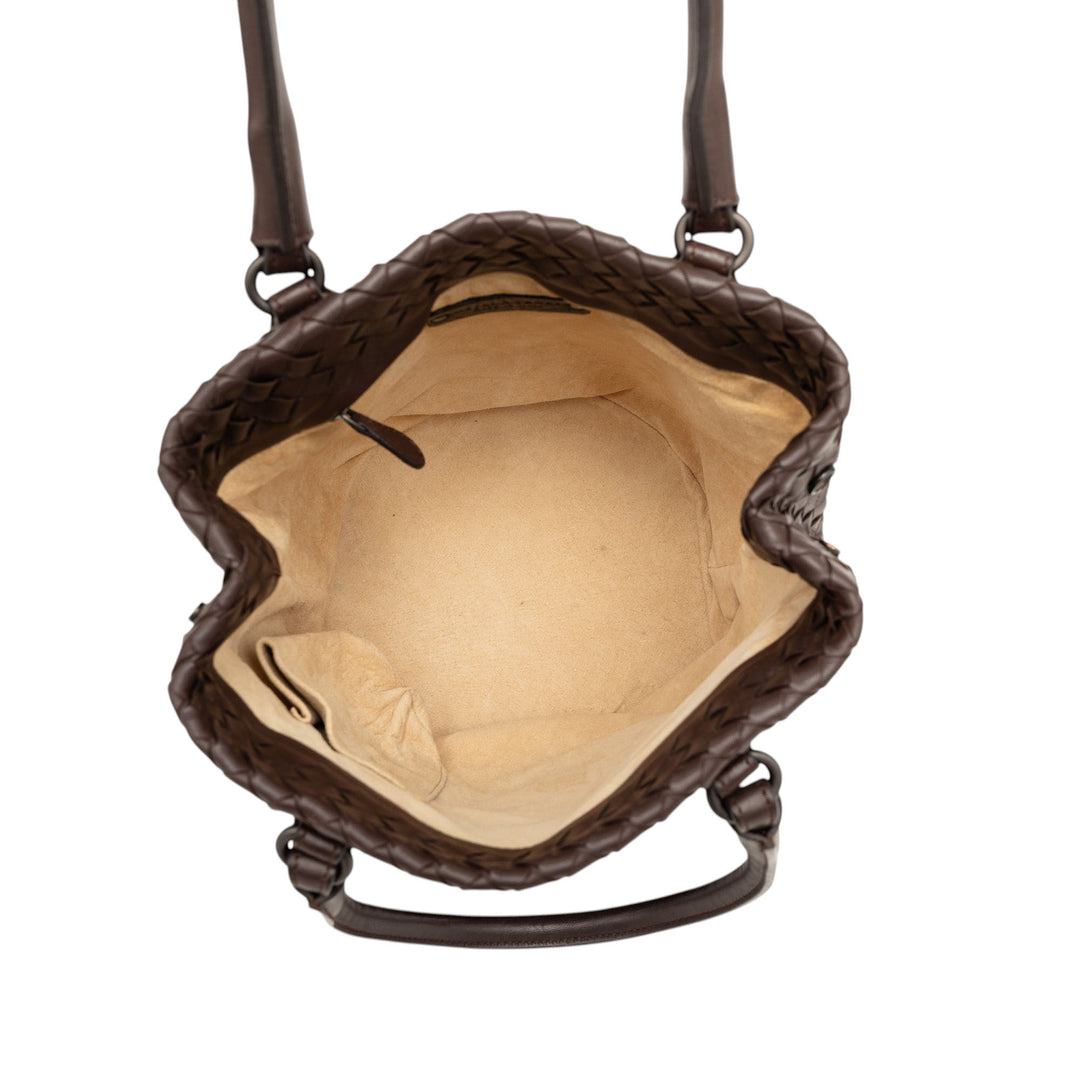 Intrecciato Sac seau nappa Marron