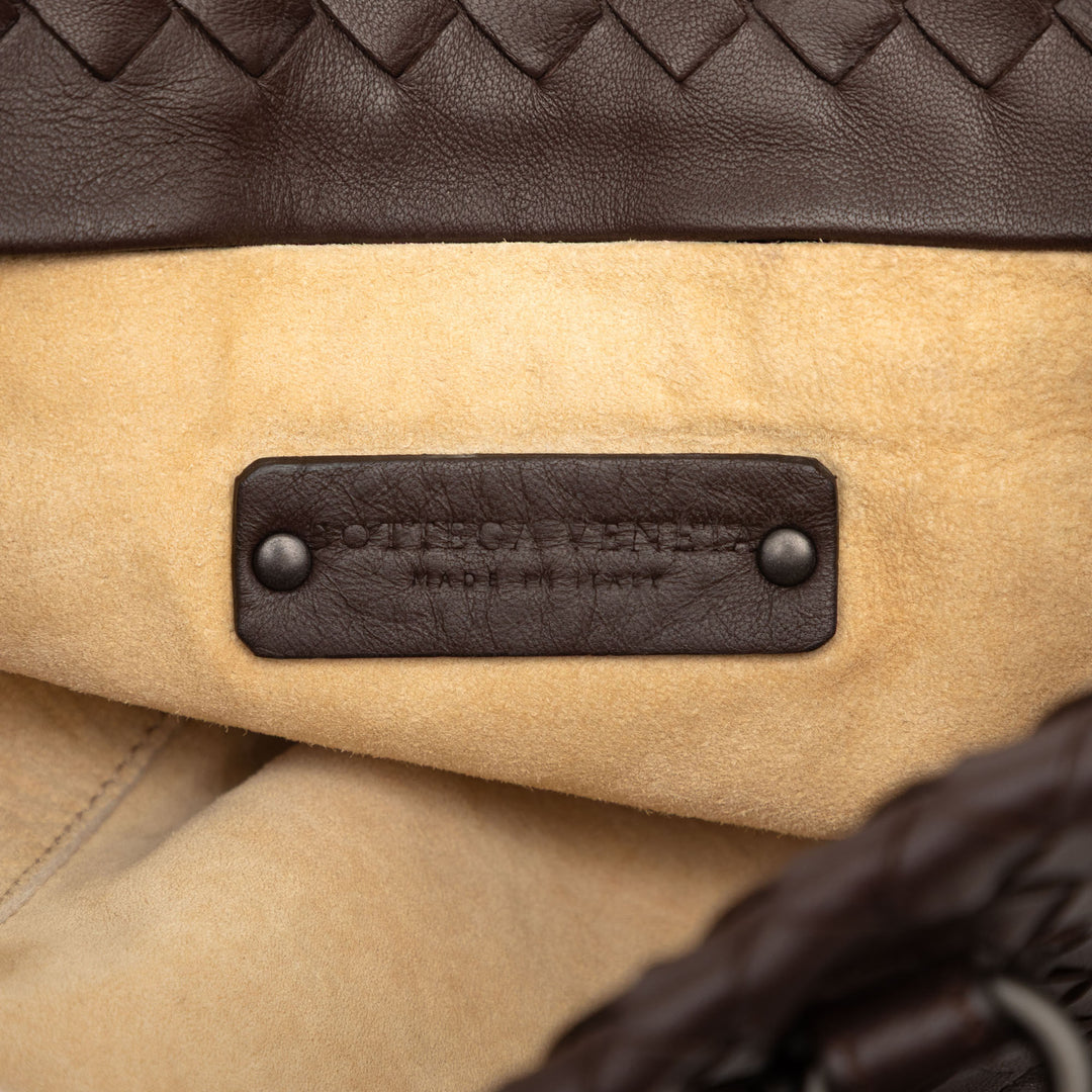 Intrecciato Sac seau nappa Marron