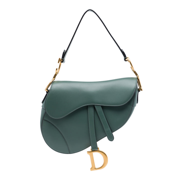 Dior Saddle Sac Cuir de veau lisse Vert – vue principale – GABY PARIS