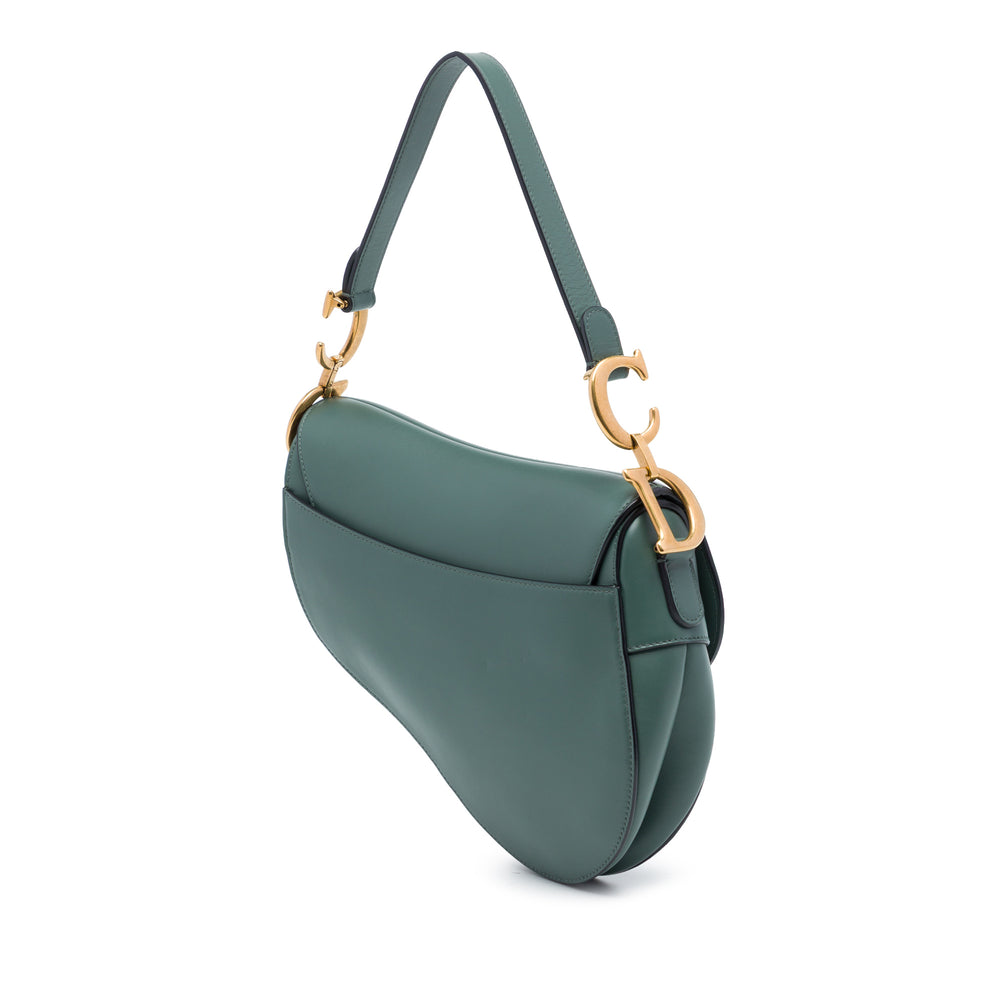 Dior Saddle Sac Cuir de veau lisse Vert – vue 2 – GABY PARIS