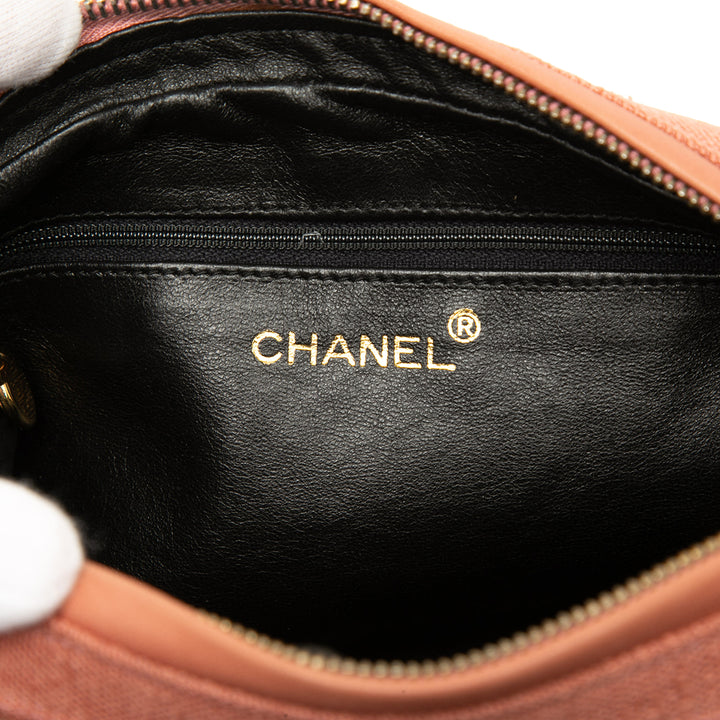 Chanel Sac caméra CC Matelassé Lin Double Zippé Rose – vue 5 – GABY PARIS