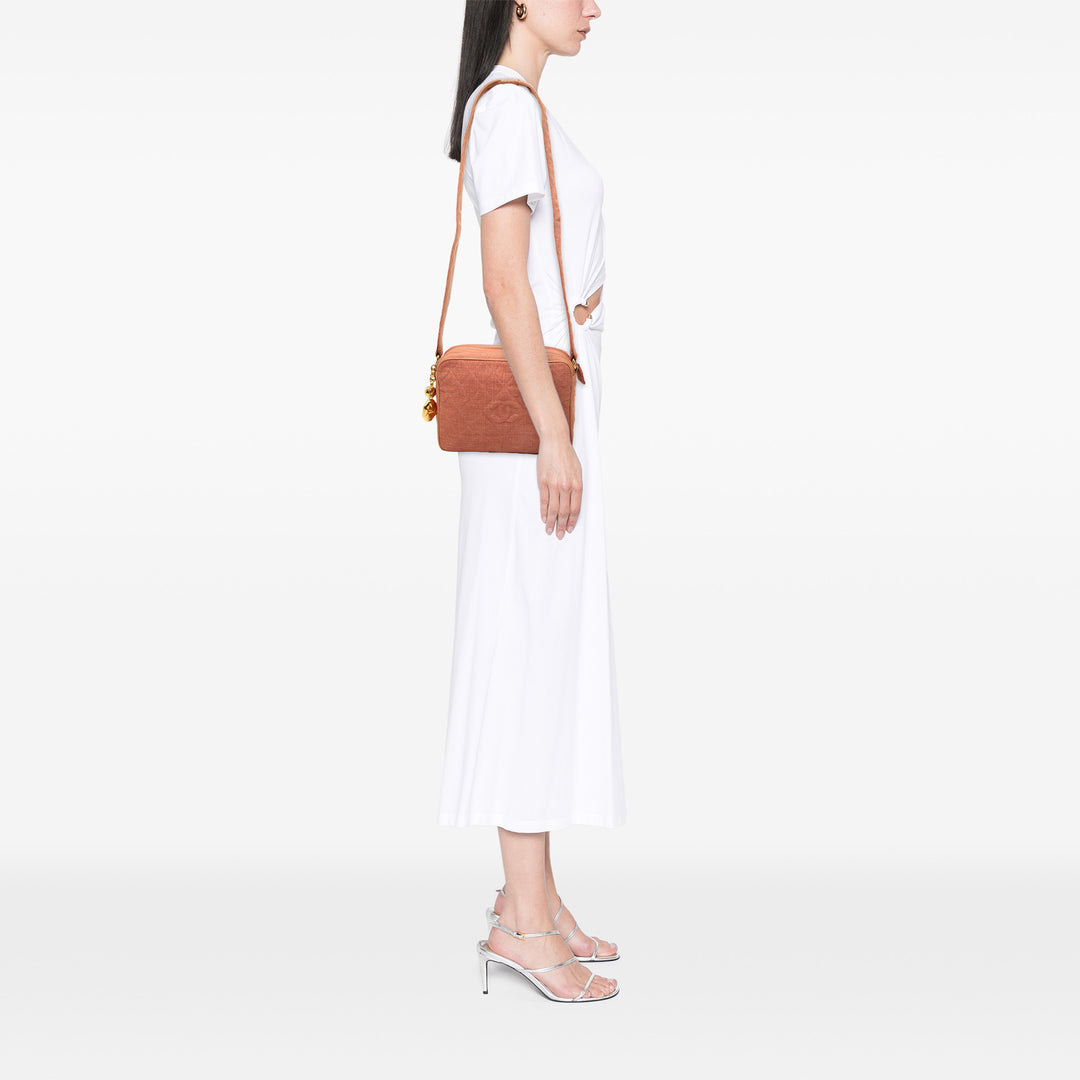 Chanel Sac caméra CC Matelassé Lin Double Zippé Rose – vue 6 – GABY PARIS