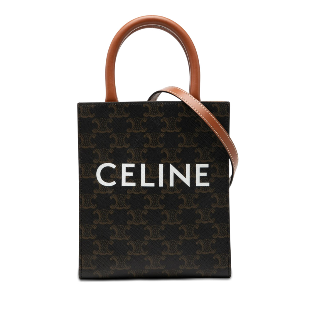 Celine Mini Triomphe Coated Toile Cabas vertical