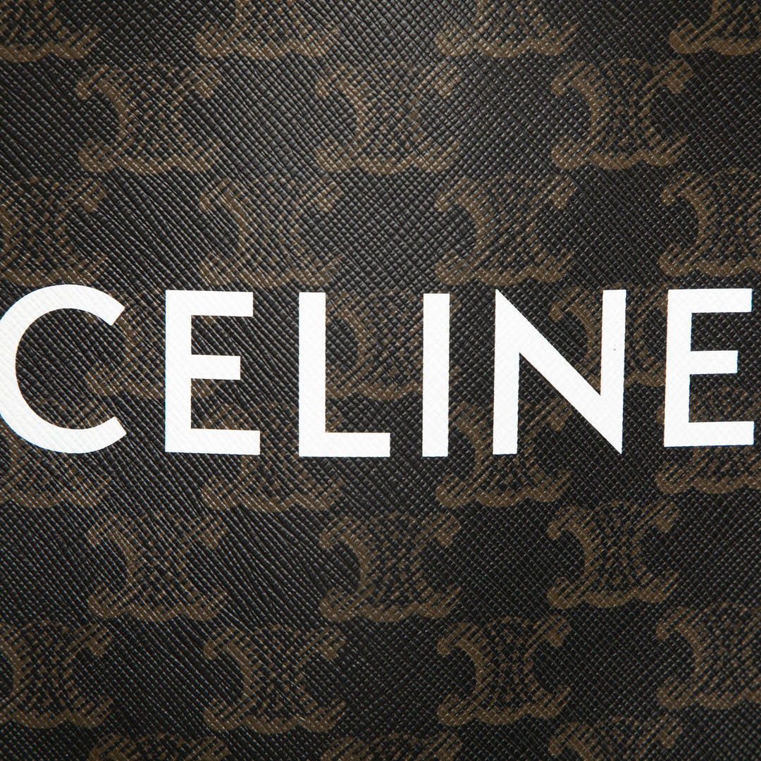 Celine Mini Triomphe Coated Toile Cabas vertical