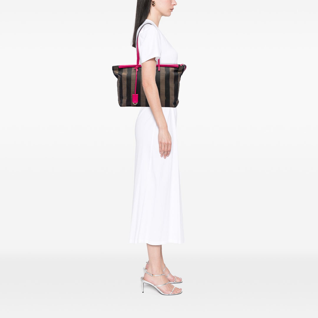Fendi Medium Pequin Toile Roll Cabas
