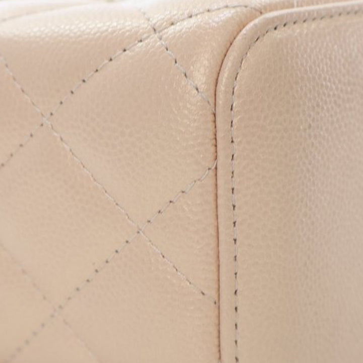 Mini Quilted Iridescent Caviar Pearl On Top Vanity Case With Chain Brown - Gaby Paris