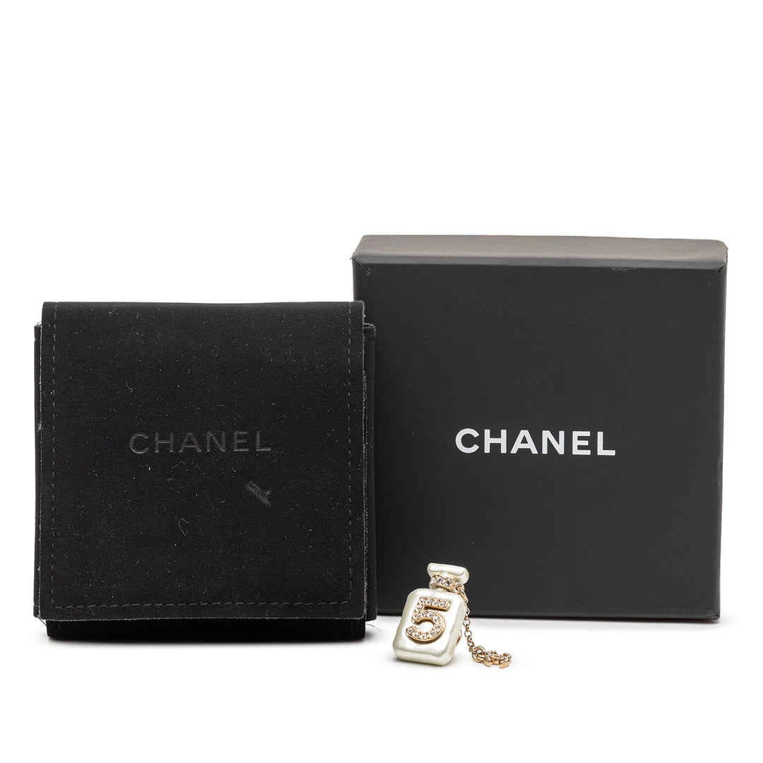 Chanel CC Resin plaqué Rhinestone No. 5 Perfume Bottle Broche – GABY PARIS Authentique