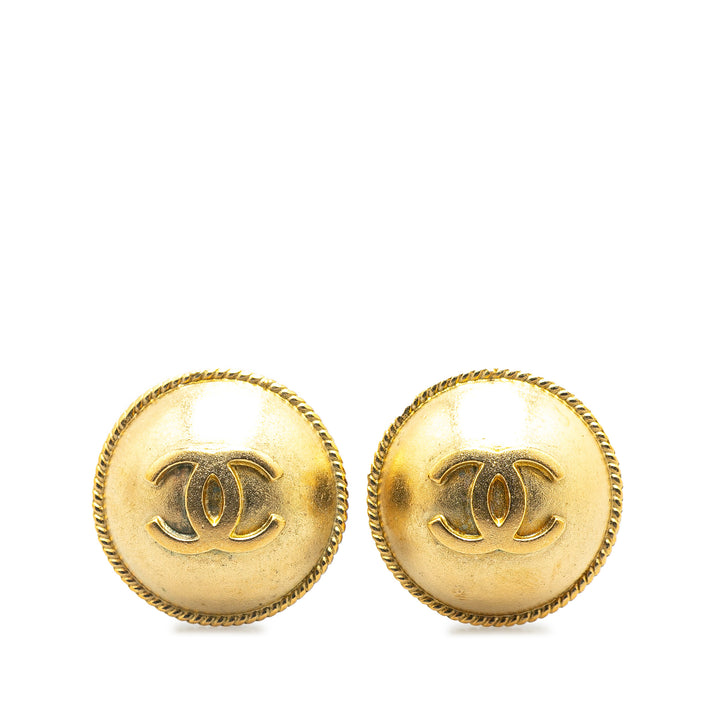 Gold Plated CC Clip On Earrings Gold - Gaby Paris