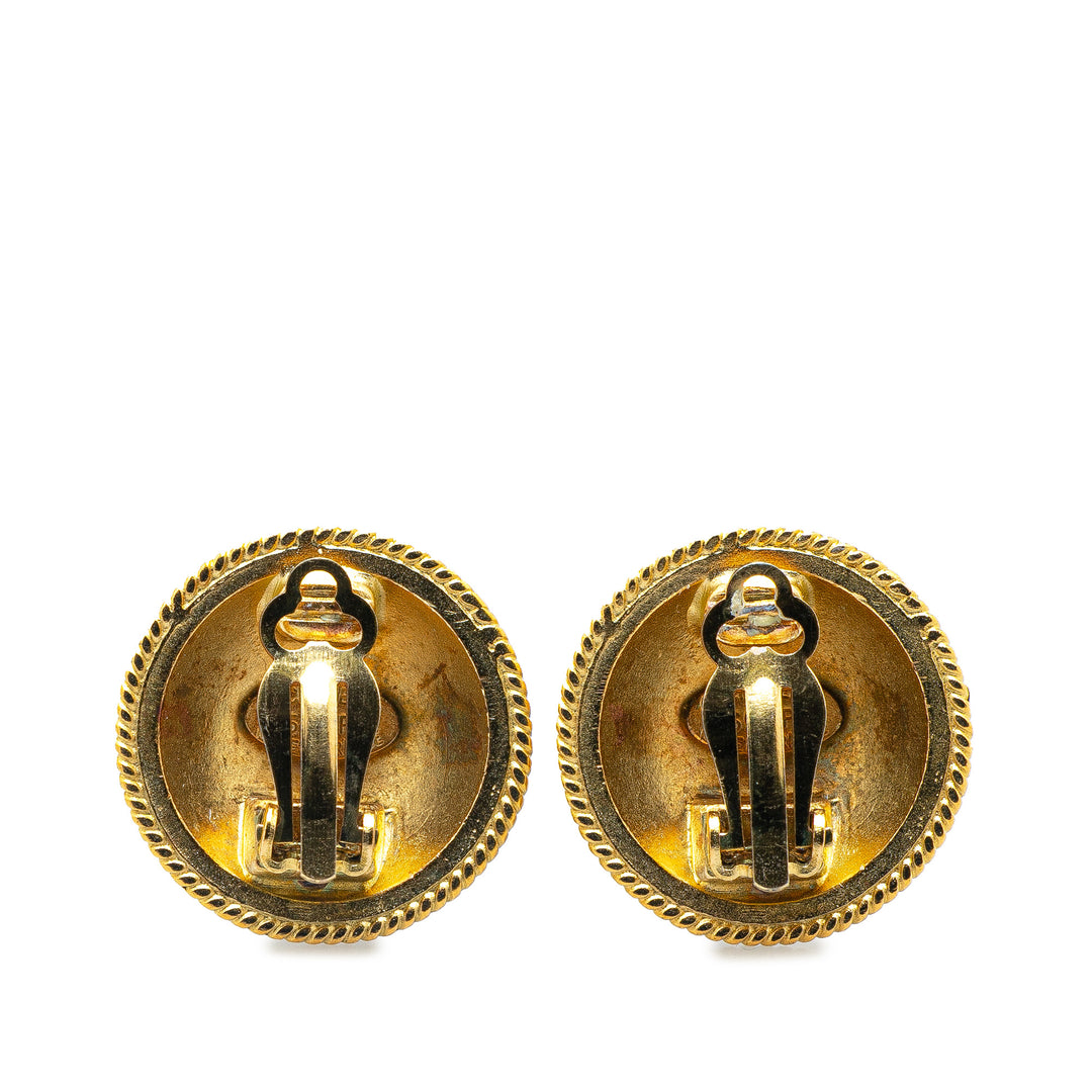 Gold Plated CC Clip On Earrings Gold - Gaby Paris