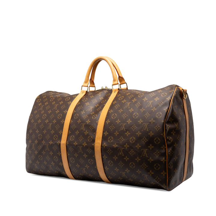 Louis Vuitton Sac de voyage Keepall Bandouliere 60 Monogram Marron – vue 2 – GABY PARIS