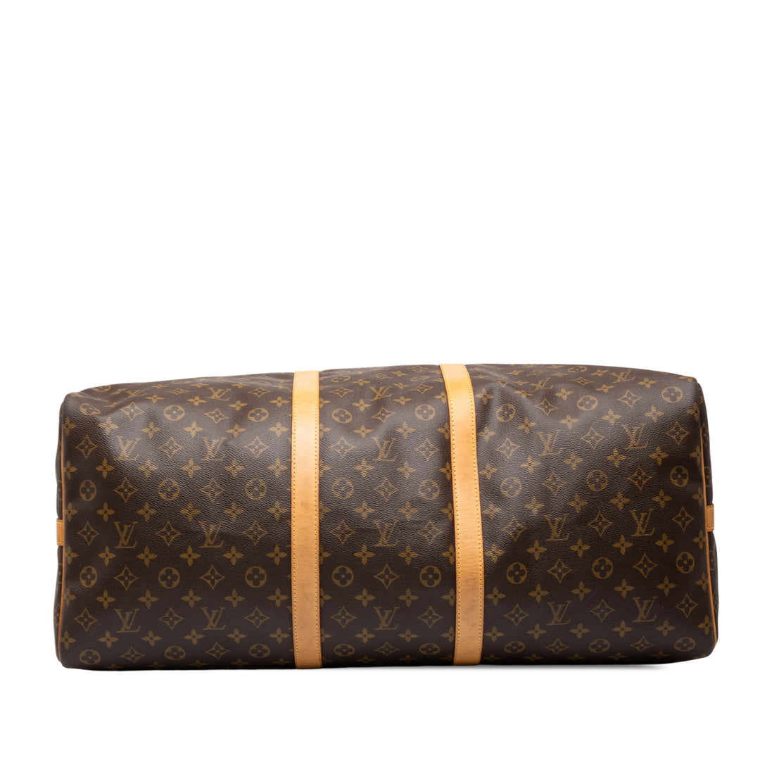Louis Vuitton Sac de voyage Keepall Bandouliere 60 Monogram Marron – vue 3 – GABY PARIS
