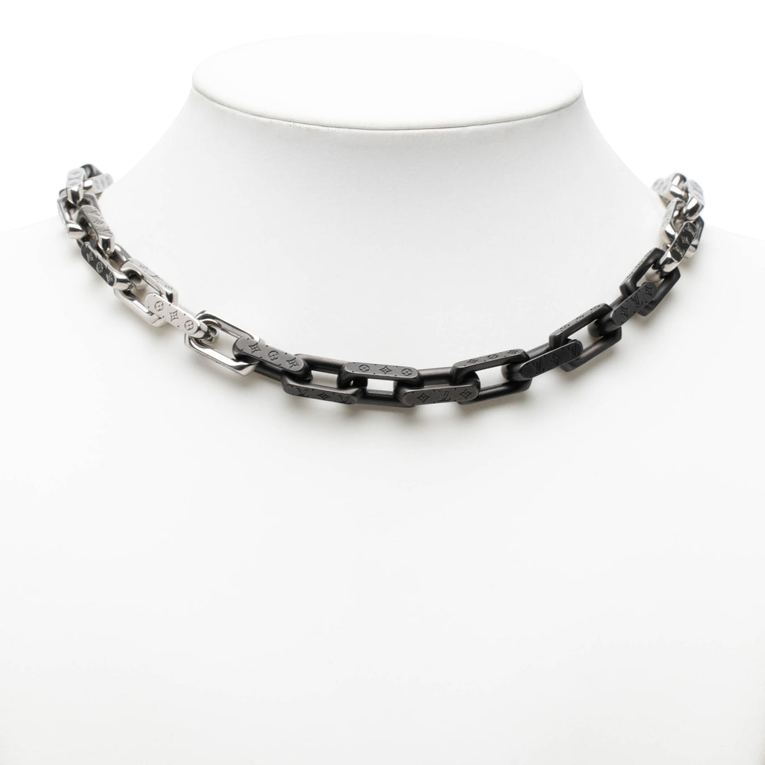 Louis Vuitton Stainless Steel Monogram Chain Collier