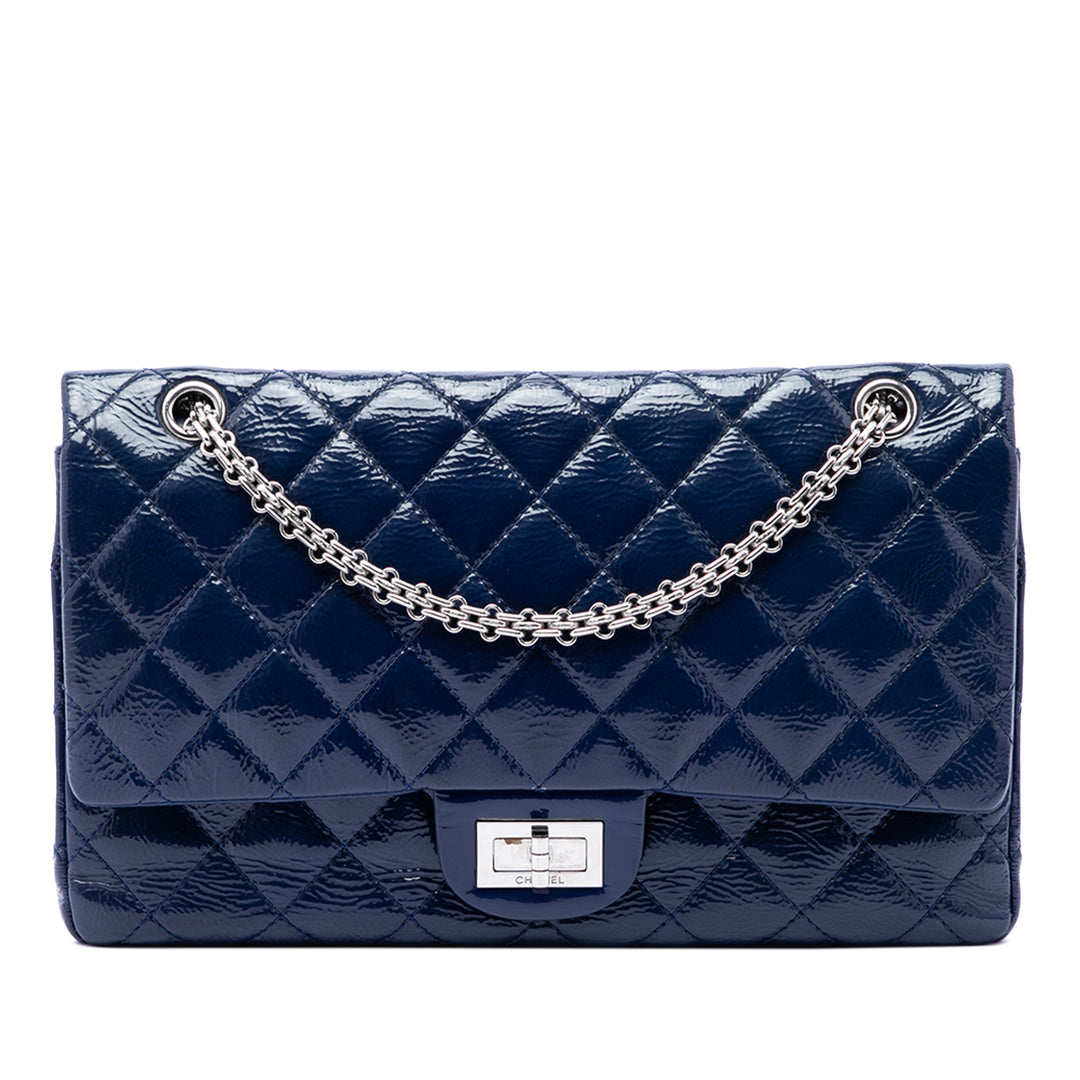 Chanel Matelassé froissé Reissue 2.55 Double rabat 227 Bleu – vue principale – GABY PARIS