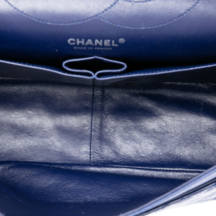 Chanel Matelassé froissé Reissue 2.55 Double rabat 227 Bleu – vue 4 – GABY PARIS