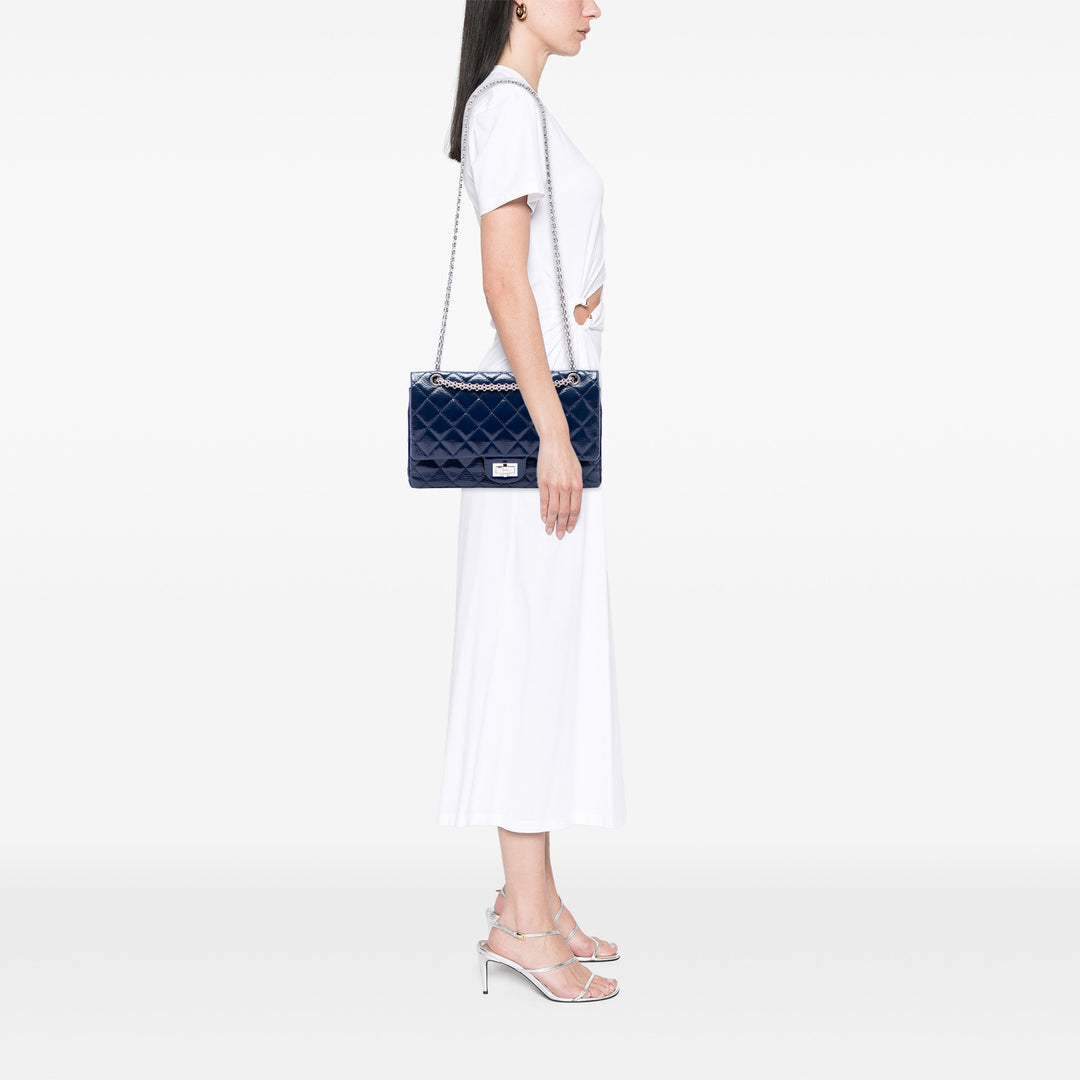 Chanel Matelassé froissé Reissue 2.55 Double rabat 227 Bleu – vue 6 – GABY PARIS