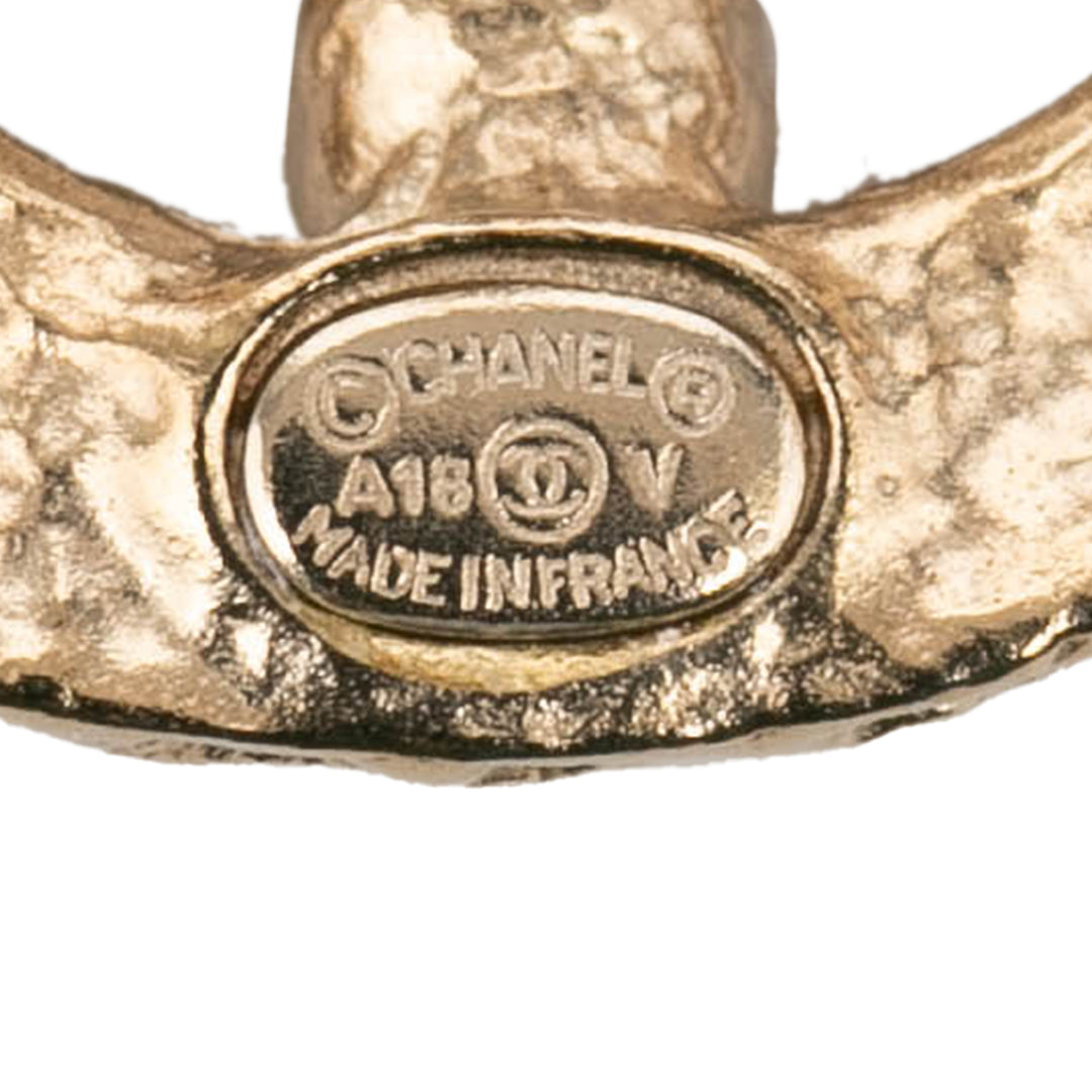 Chanel CC plaqué Perles fantaisie Rond Boucle d’oreilles