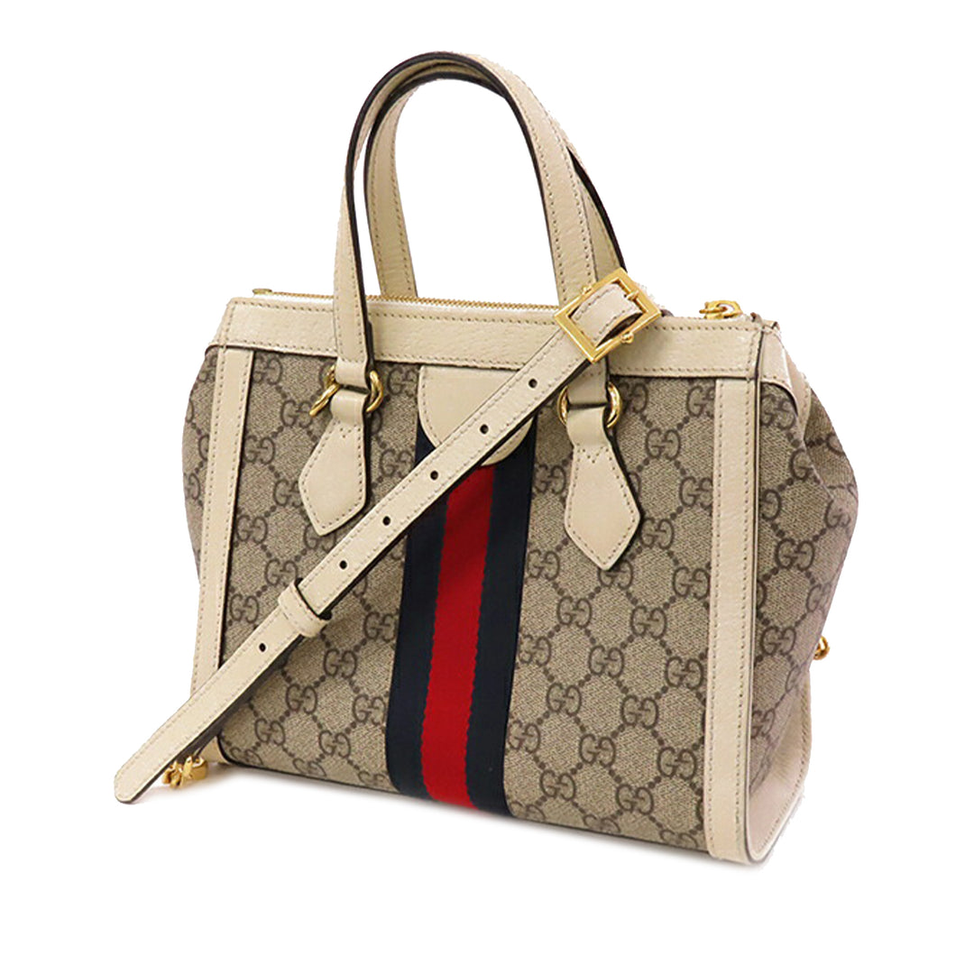 Gucci Small GG Supreme Ophidia Satchel Brown - GABY PARIS