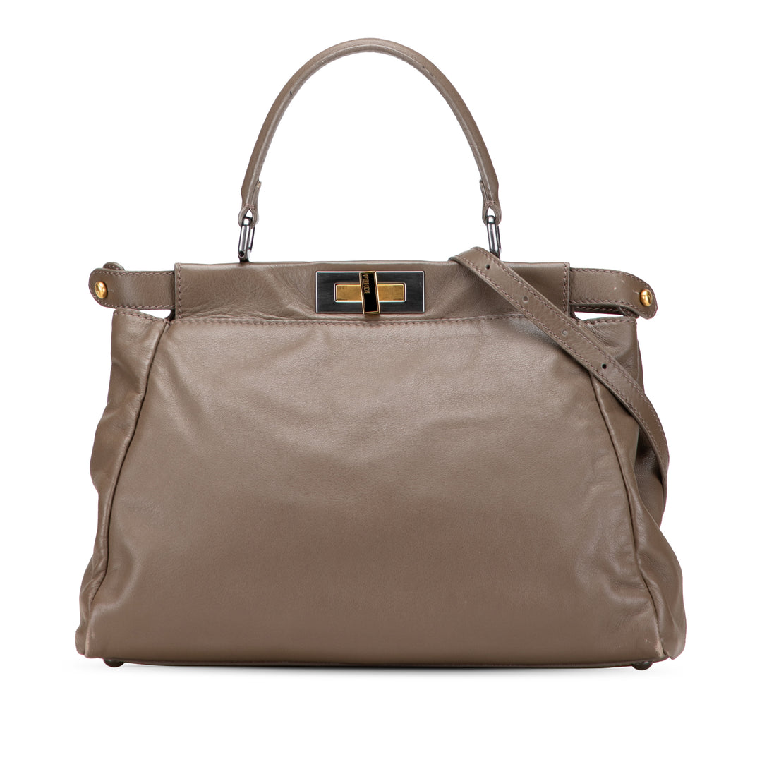 Fendi Medium Cuir de veau Peekaboo Iconic Sac cartable Marron – GABY PARIS Authentique