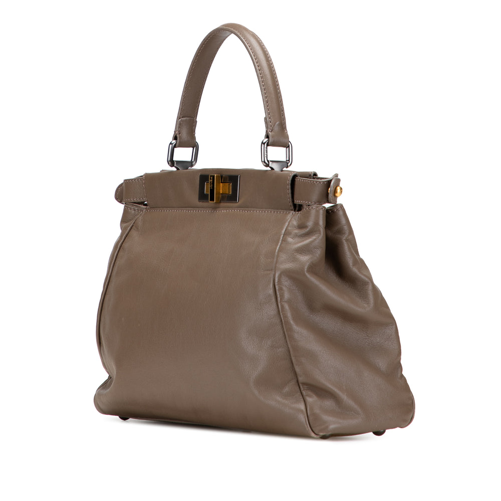 Fendi Medium Cuir de veau Peekaboo Iconic Sac cartable Marron – GABY PARIS Authentique