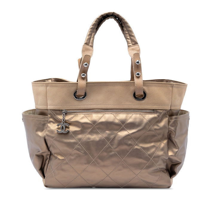 Chanel Large Matelassé Coated Toile Paris Biarritz Cabas