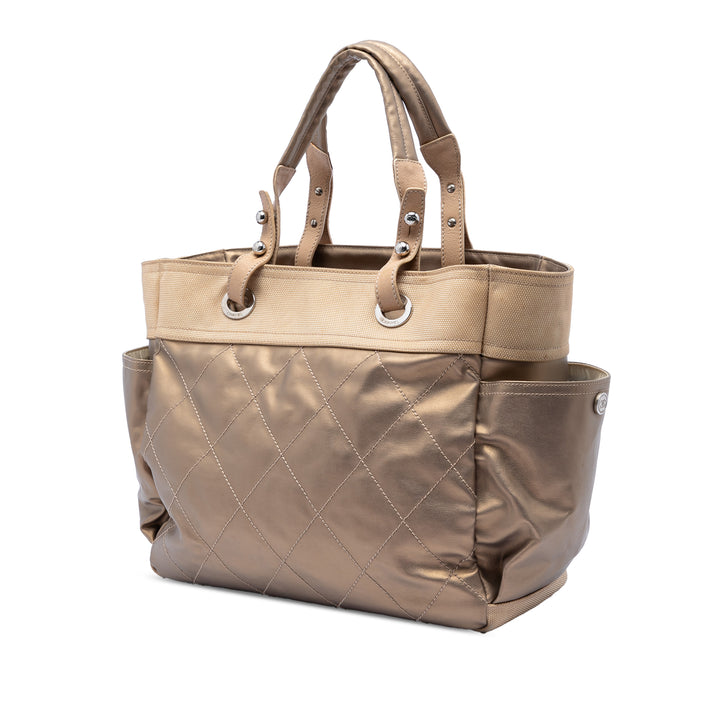 Chanel Large Matelassé Coated Toile Paris Biarritz Cabas