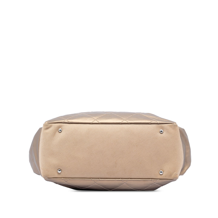 Chanel Large Matelassé Coated Toile Paris Biarritz Cabas