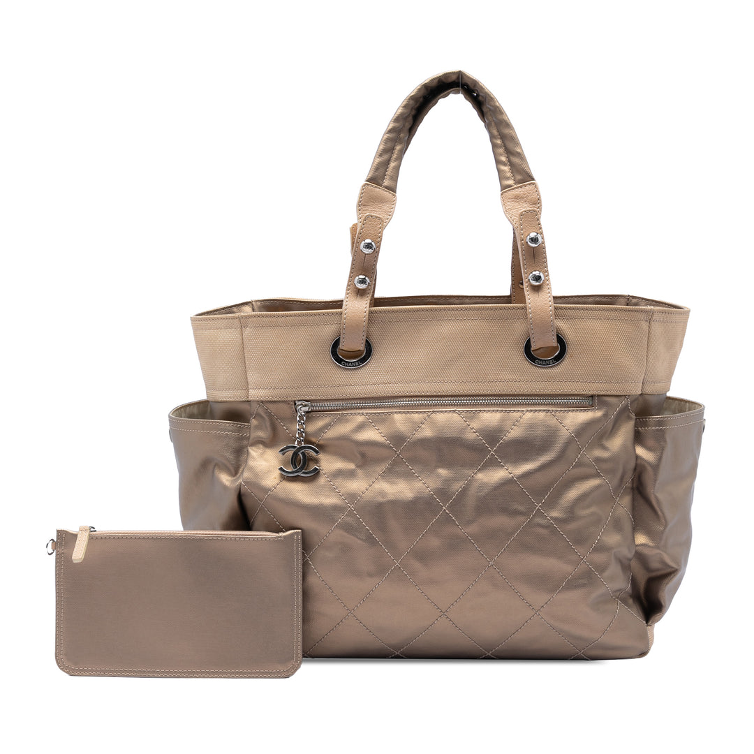 Chanel Large Matelassé Coated Toile Paris Biarritz Cabas