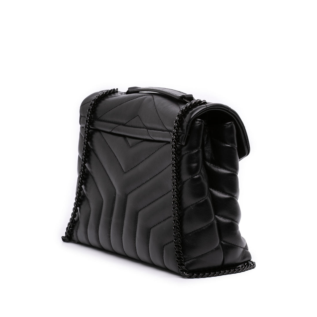 Matelasse Monochrome LouLou Sac Petit Cuir de veau Noir