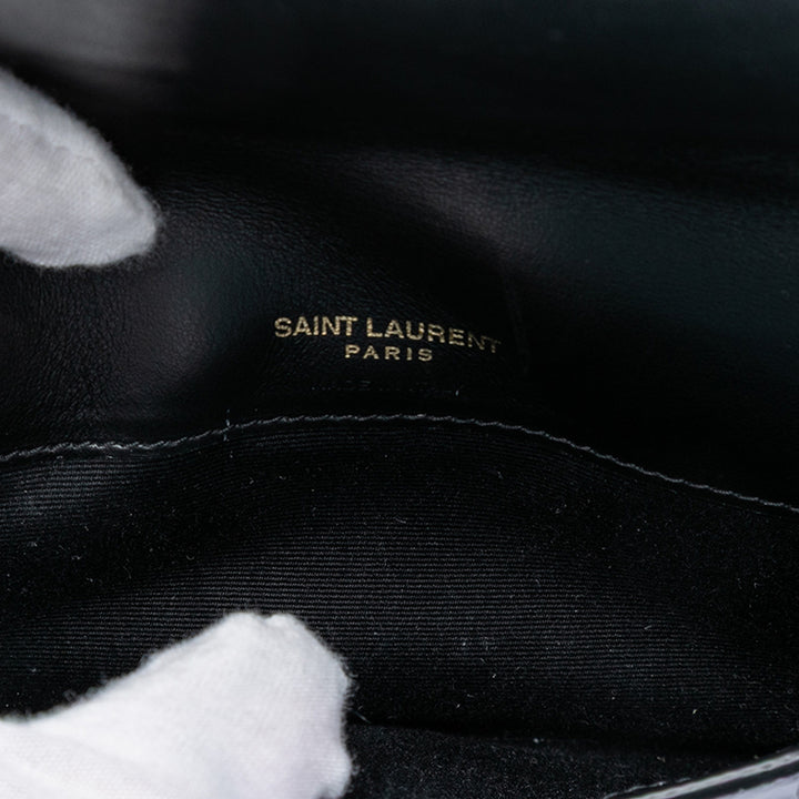 Saint Laurent Croc embossé Cuir Cassandre Phone Holder