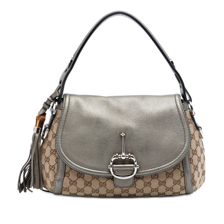 Gucci Medium GG Toile Techno Horsebit Sac