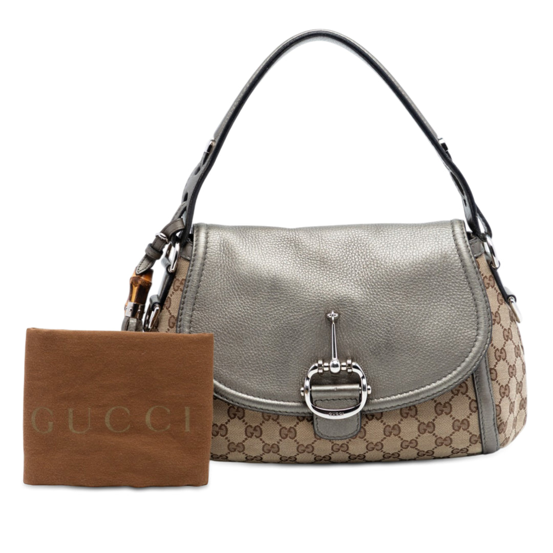 Gucci Medium GG Toile Techno Horsebit Sac