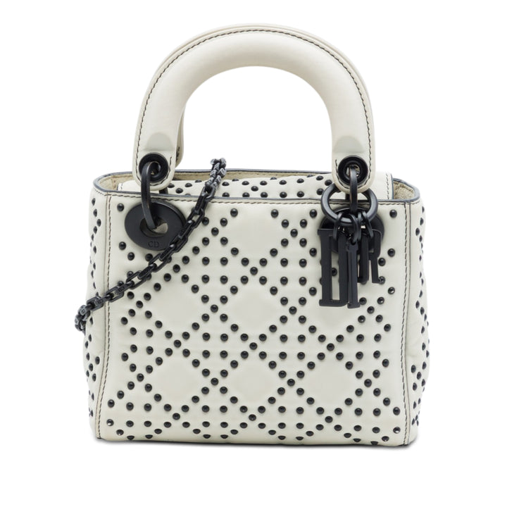 Dior Mini Cuir d'agneau Cannage clouté Supple Lady Dior