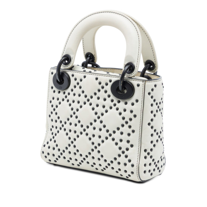 Dior Mini Cuir d'agneau Cannage clouté Supple Lady Dior