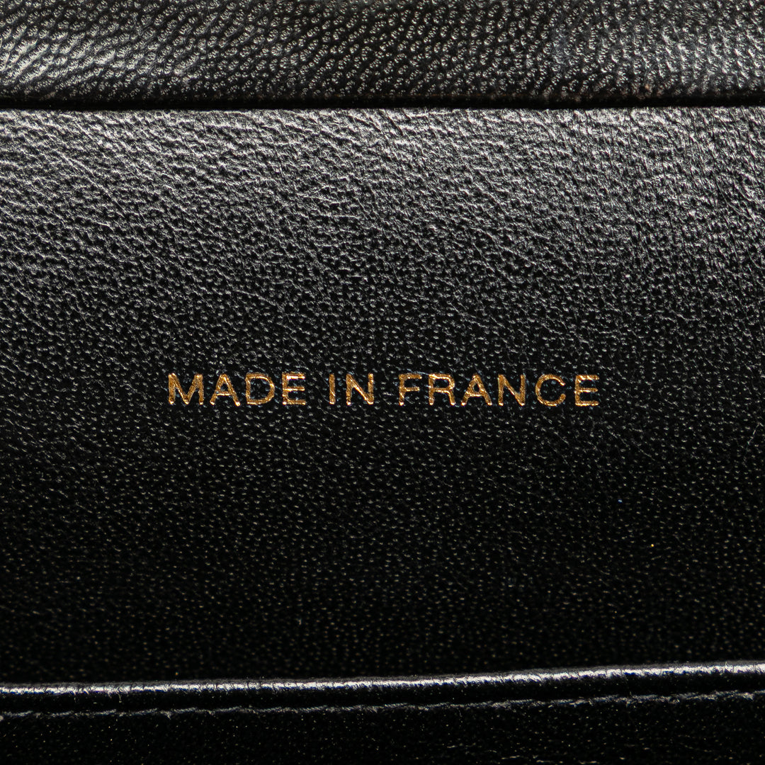 Quilted Lambskin Frame Chain Crossbody Black - Gaby Paris