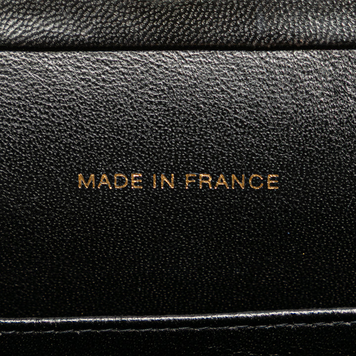 Quilted Lambskin Frame Chain Crossbody Black - Gaby Paris