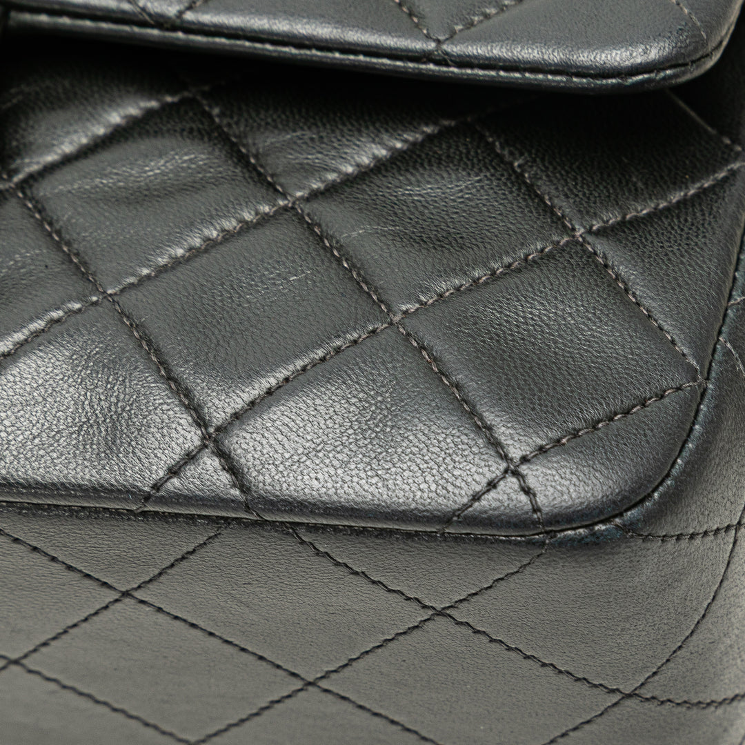 Small Classic Lambskin Double Flap Black - Gaby Paris