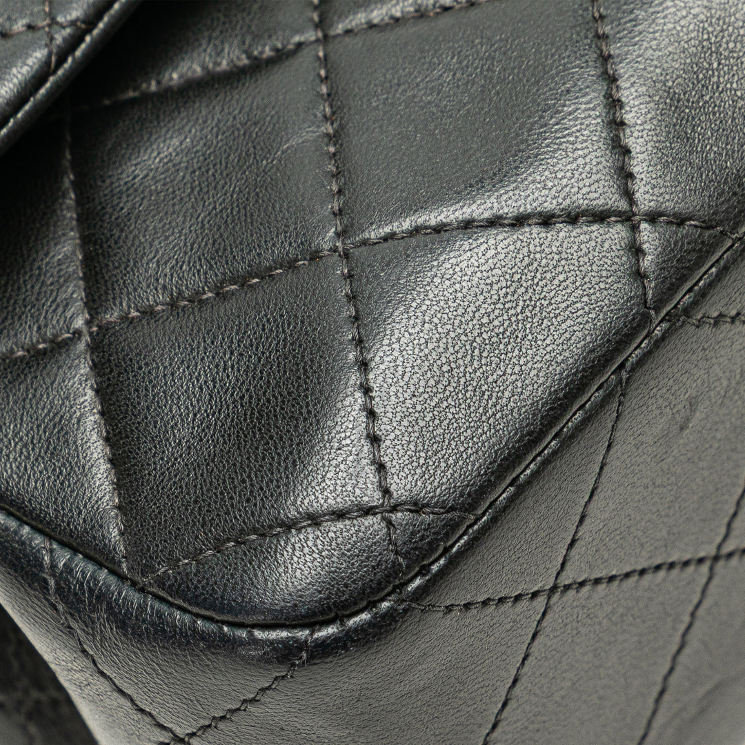Small Classic Lambskin Double Flap Black - Gaby Paris
