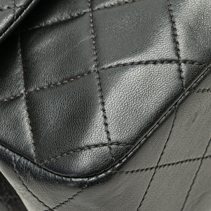 Small Classic Lambskin Double Flap Black - Gaby Paris