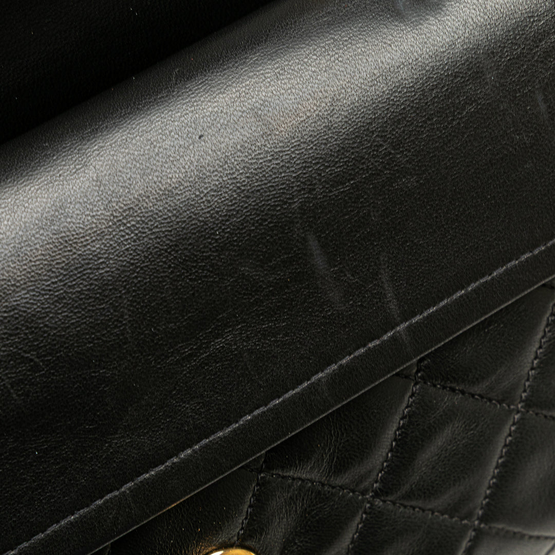 Small Classic Lambskin Double Flap Black - Gaby Paris